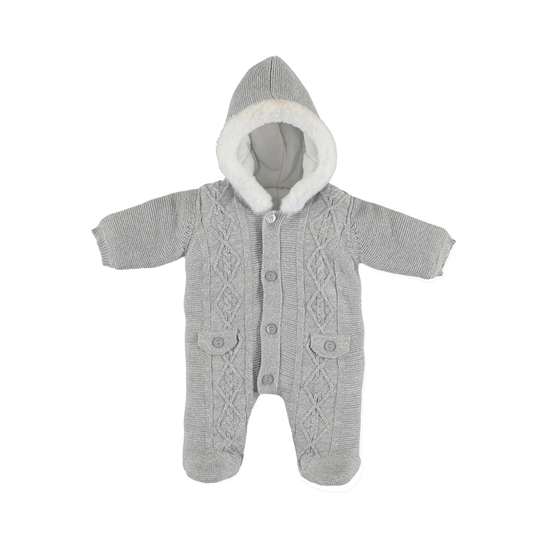 Knit Footed Coverall-Grey