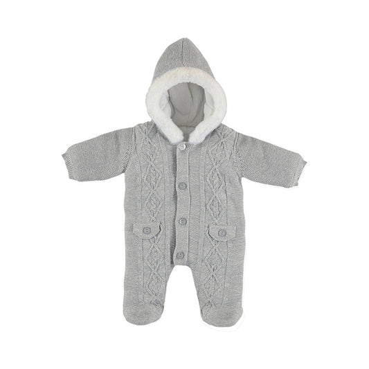 Knit Footed Coverall-Grey