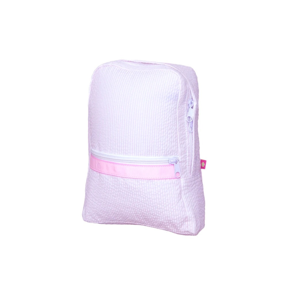 Pink Seersucker Small Backpack (with optional monogram)