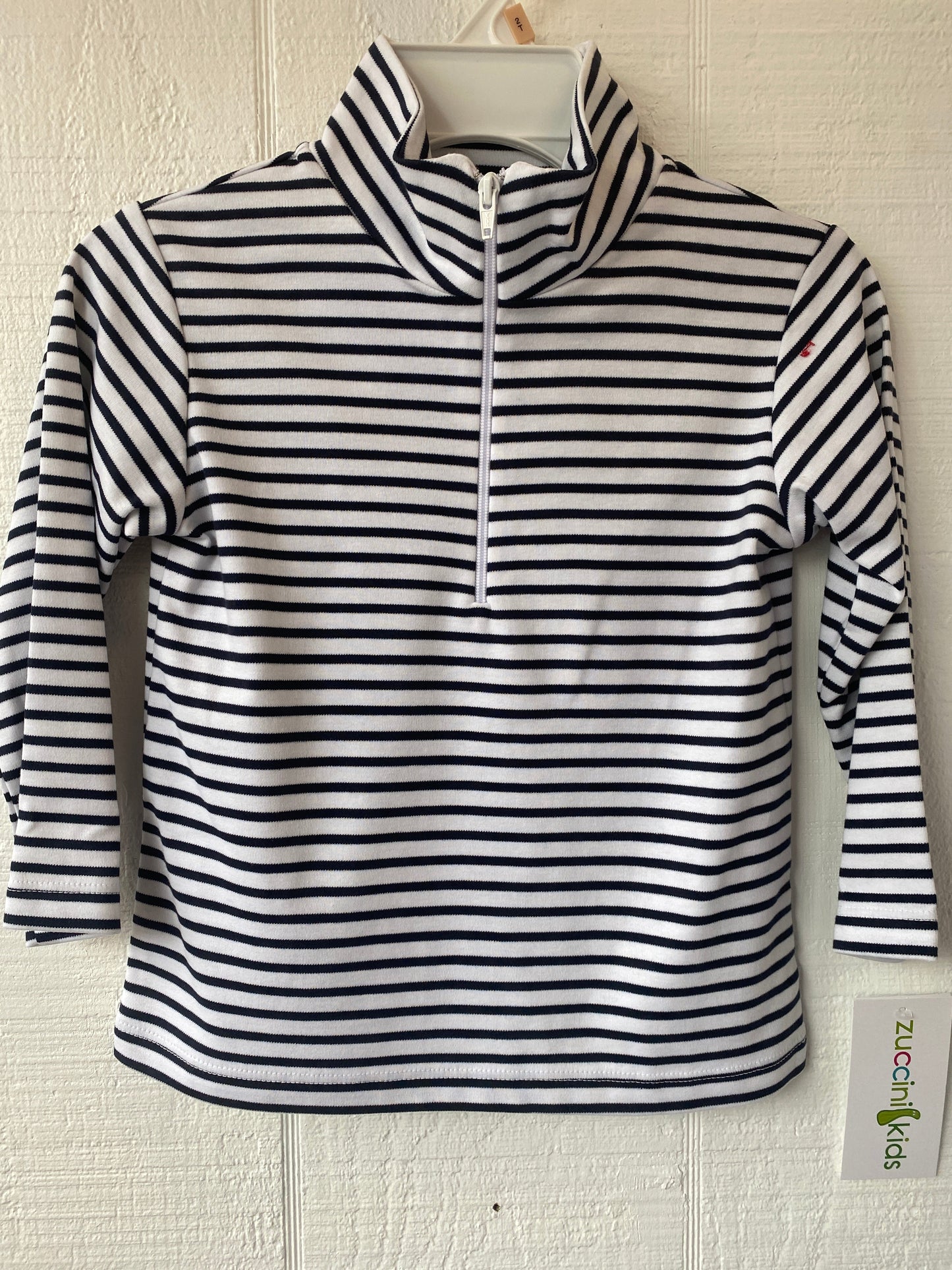 Cooper Half Zip Navy stripe Top