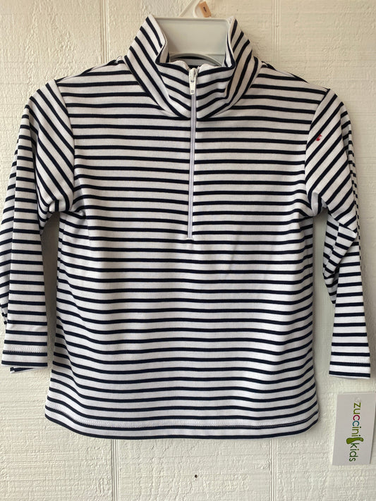 Cooper Half Zip Navy stripe Top
