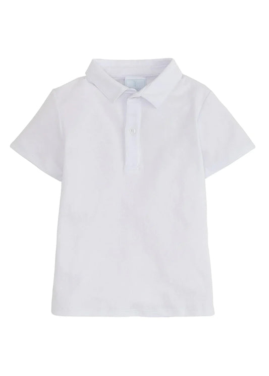 White Short Sleeve Polo by Little English