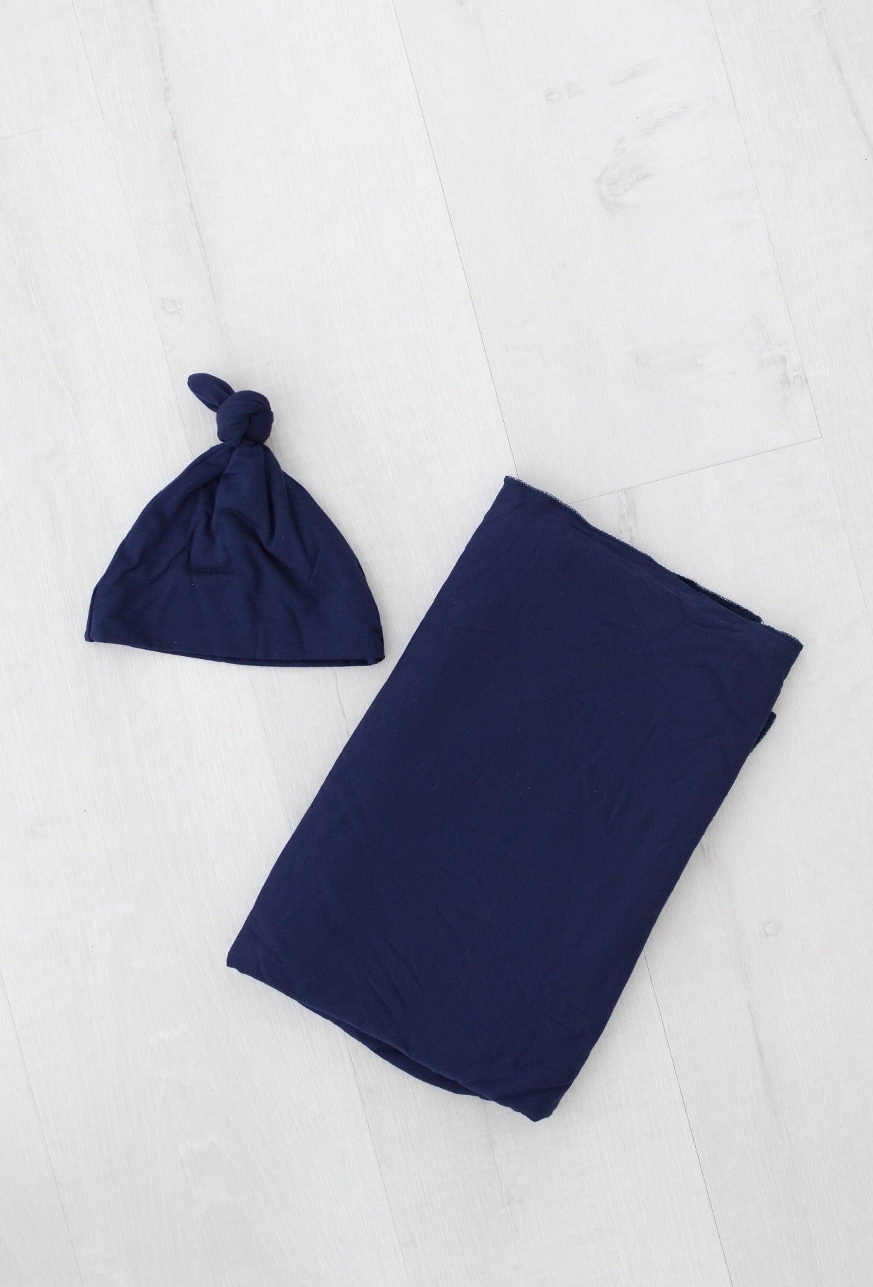 Swaddle blanket and Beanie hat-Navy