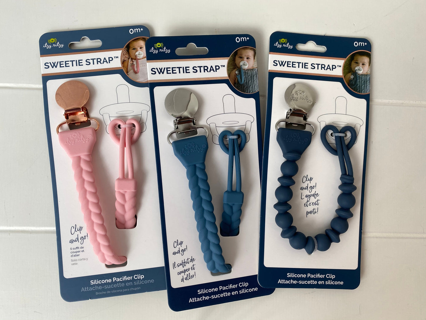 Sweetie Strap Pacifier Clip-Blue
