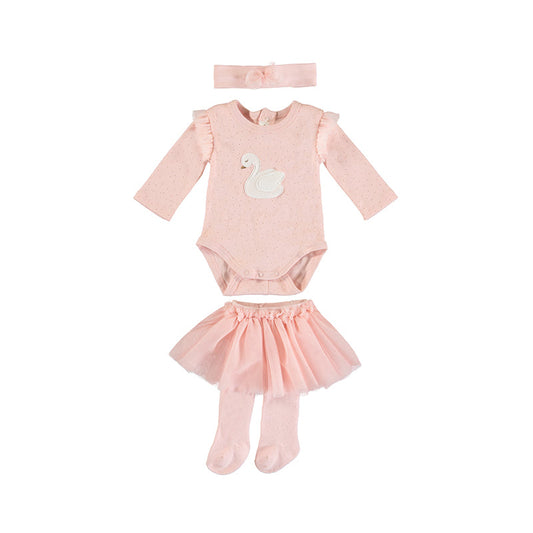 Swan Bodysuit, Tutu leggings and Headband Set