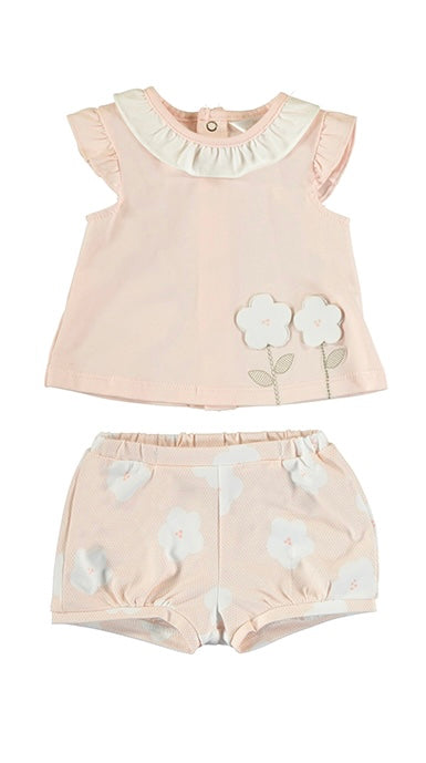 Appliqué flowers 2 piece Short Set