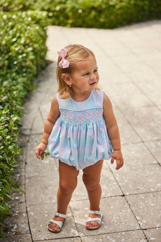Smocked Hollis Bubble Palm Beach Plaid by Little English