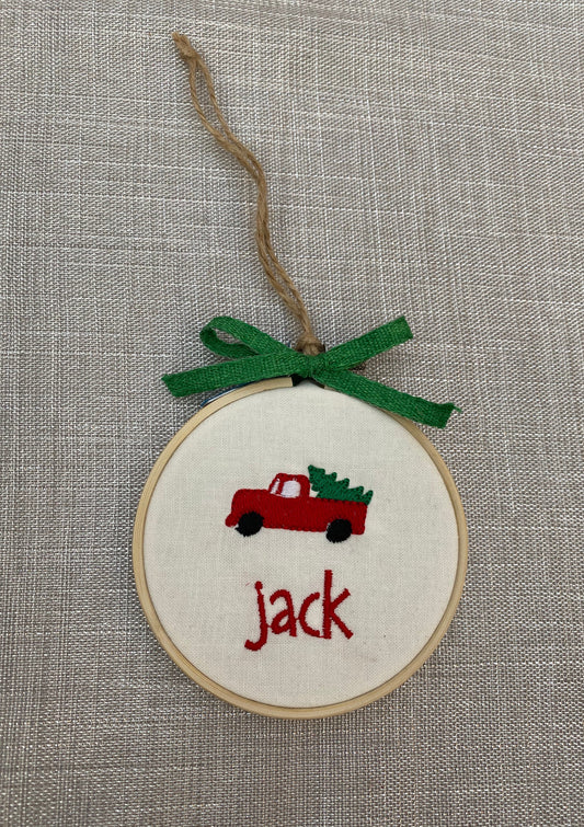 Truck with tree Personalized ornament