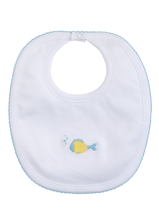 Fishies Embroidered Bib