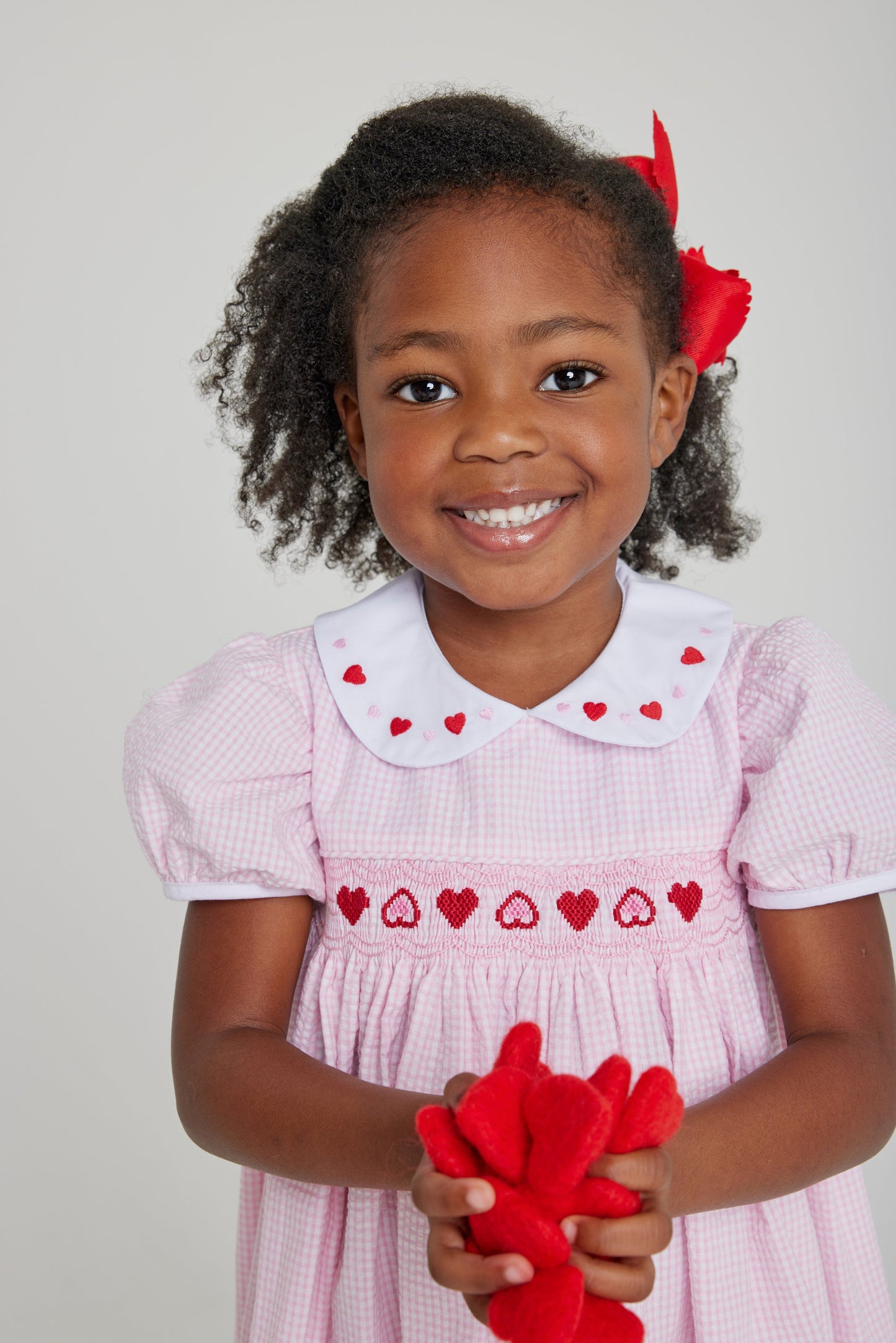 Hearts Smocked Peter Pan Dress by Little English