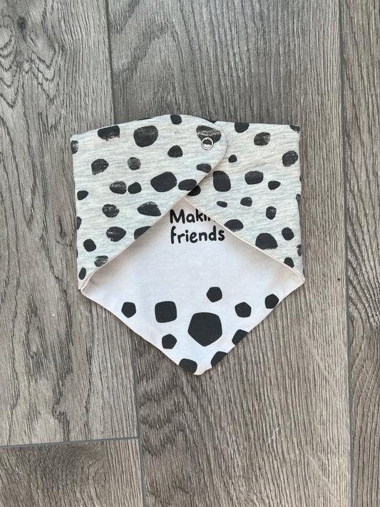 Grey/Leopard print Bandana Bib