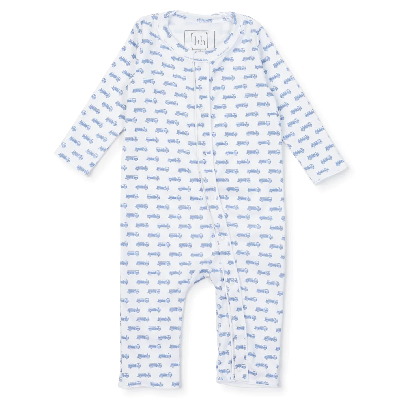 Graham Romper Firetruck Blue by Lila and Hayes