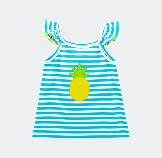 Aqua Stripe Pineapple Dress