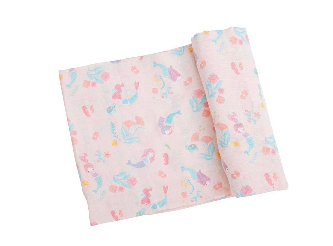 Mermaid Swaddle Blanket (pink)