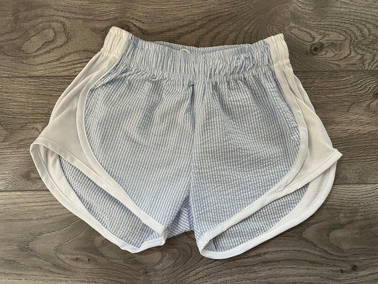 Light Blue/White Seersucker Track Short