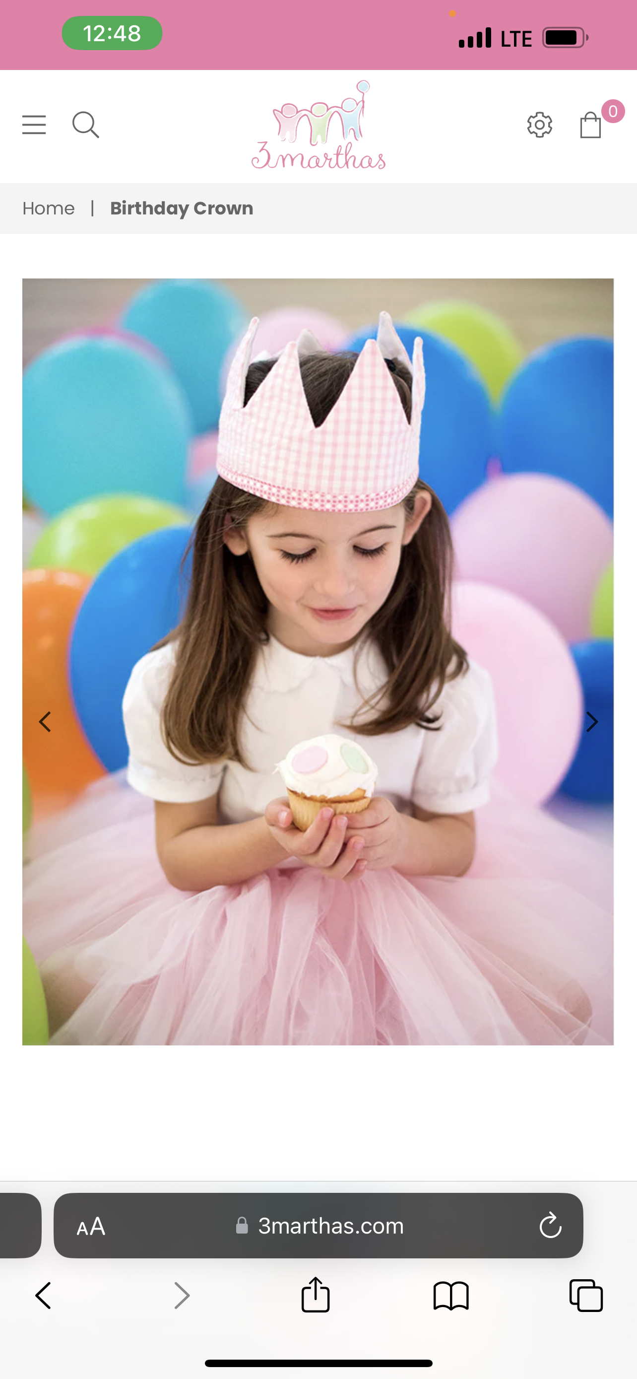 Birthday Bib and Crown set Pink from 3 Marthas