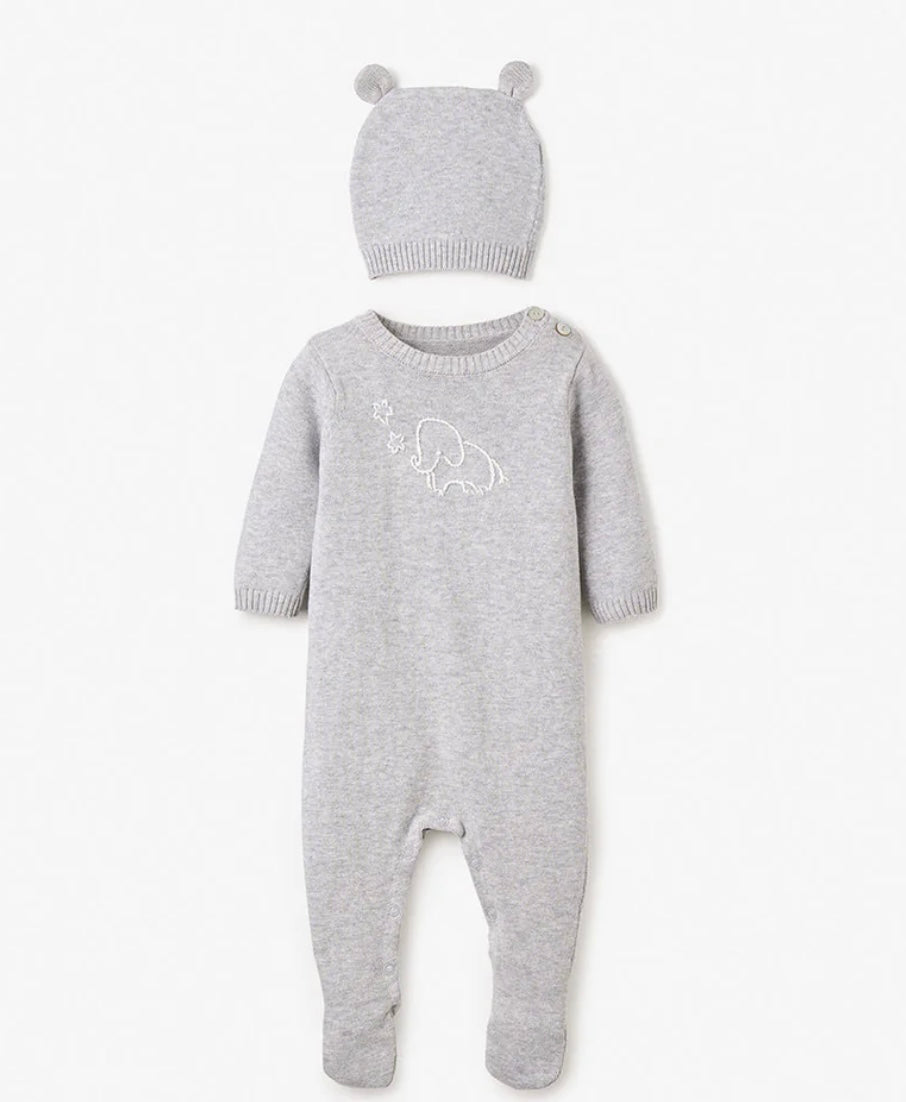 Grey Elephant Knit 2 Piece Set