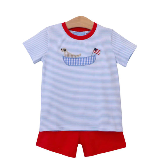 All American Appliqué Short set by Trotter Street Kids