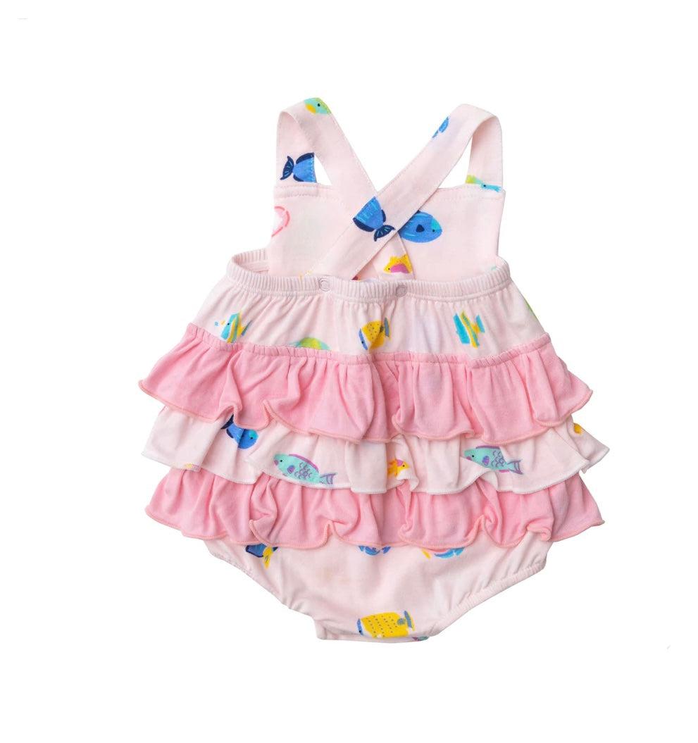 Tropical Fish Ruffle Sunsuit