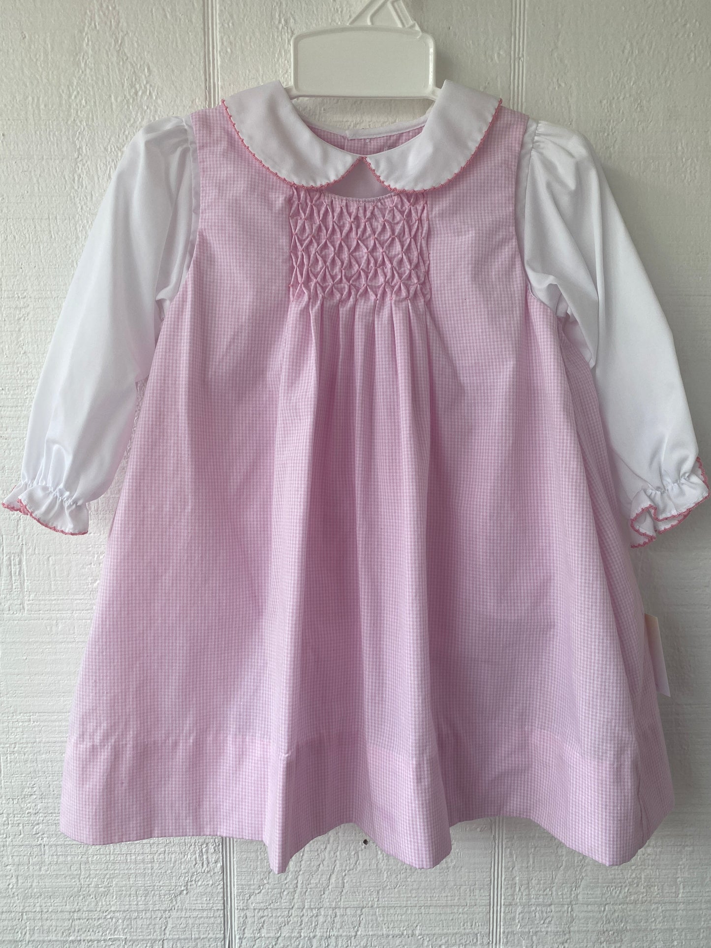 Pink Smocked Gingham Dress and Bloomer Set
