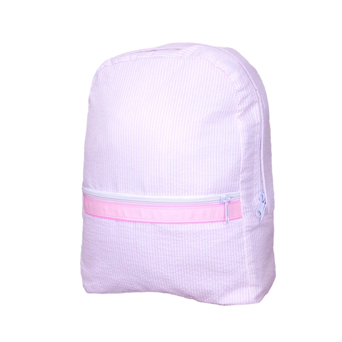 Pink Seersucker Medium Backpack (with optional monogram)