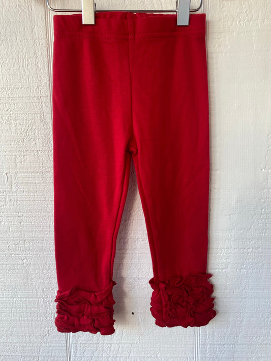 Red ruffle legging