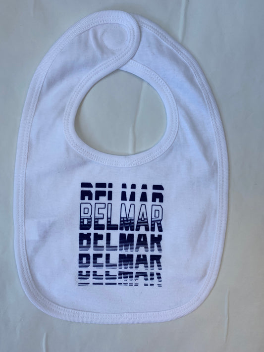 White Belmar Print Baby Bib