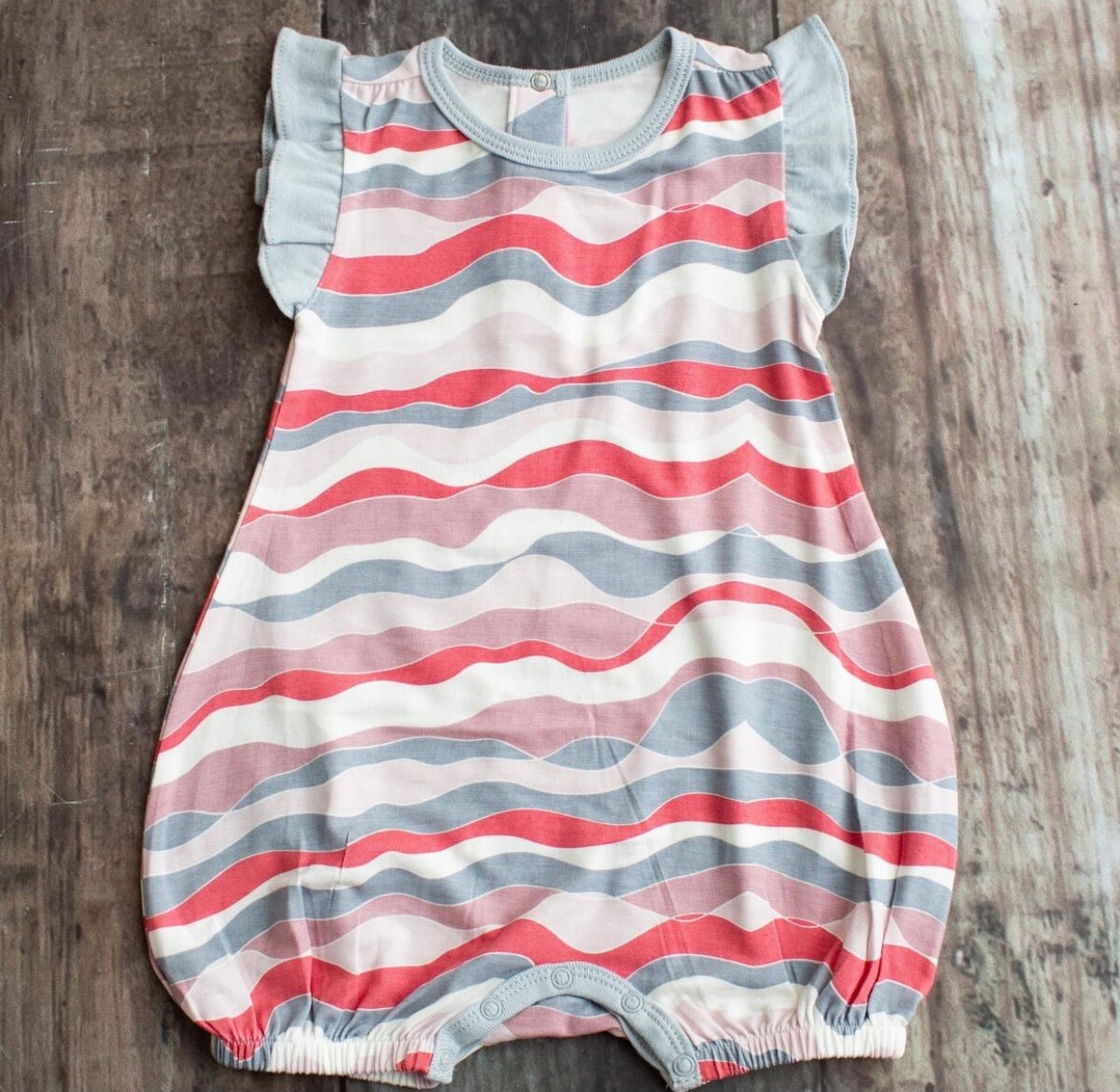 Pink Wave Flutter Romper