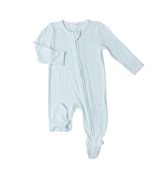 Blue Bunny Stripe Footie