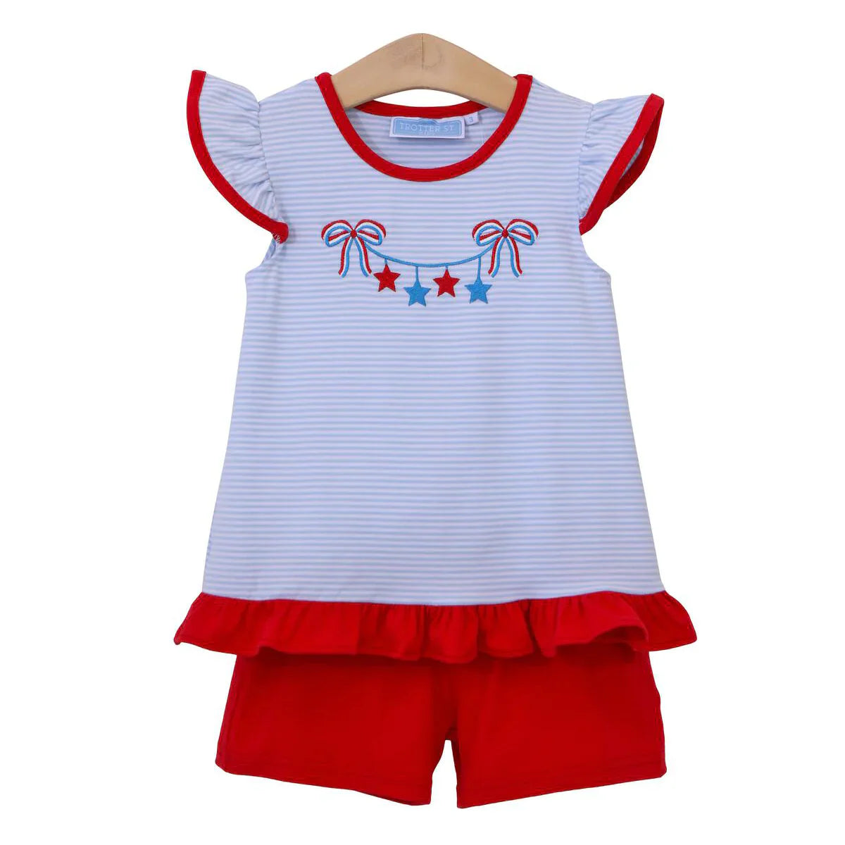 Star Spangled Appliqué Short Set by Trotter Street Kids