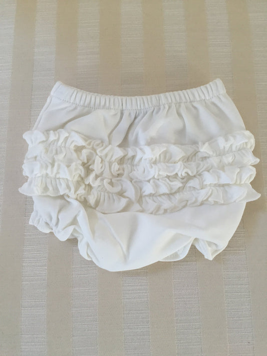 Solid Creme Ruffle Bloomers for Girls