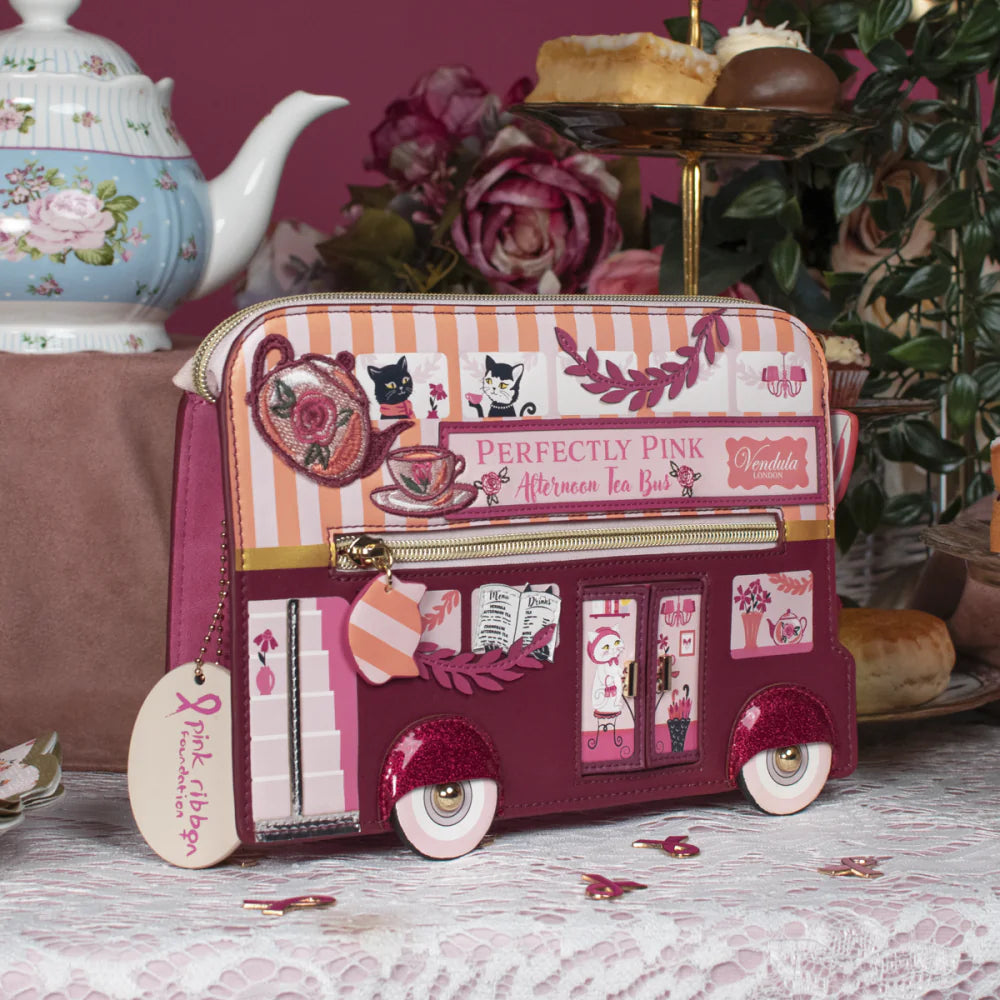 Perfectly Pink Afternoon Tea Bus - Pouch Bag