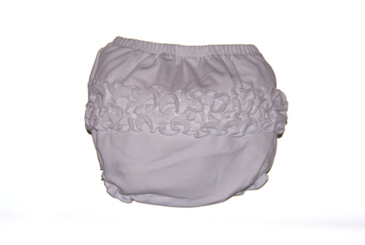 Solid White Ruffle Bloomers for Girls